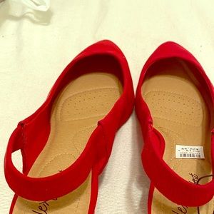 Brand new Red Suede Slingback 13W
